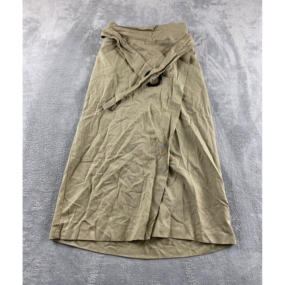 Cotton On Khaki Olive Green Paperbag Wrap Midi Skirt with O-Ring Belt Size S/P‎